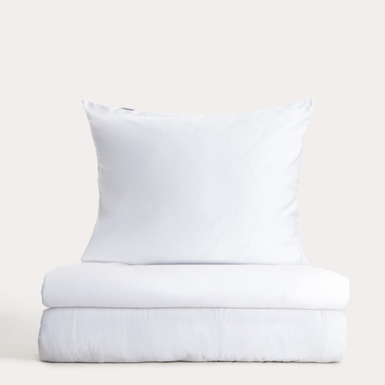 Lenjerie de pat King Size, Bamsa, Homla, 200x220 cm, 3 piese, satin de bambus, alb - imagine 6